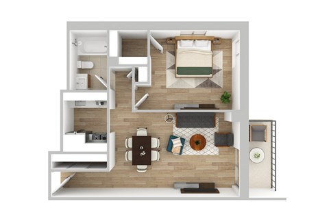 One Bedroom Floor Plan at Edmands House, Framingham, 01701